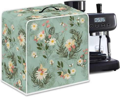 Universal Coffee Maker Cover, Kitchen Appliances Protector for Most Standard Coffee Makers, Dust Cover with Daisy