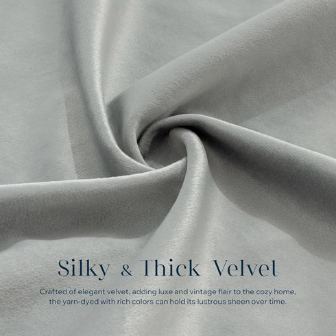 Phantoscope Pack of 2 Velvet Decorative Throw Pillow Covers - Soft Solid Square Cushion Case, Mist Grey 20 x 20 inches