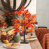 YEAHOME 24” Lighted Fall Maple Leaves Tree, 2FT Autumn Decor with 24LT Warm White LEDs, 12 Wood Acorns Ornaments,