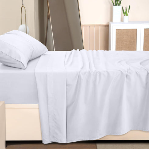Utopia Bedding Twin Sheet Set, 3 Piece, Soft Microfiber, White
