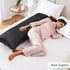 Love's Cabin Satin Body Pillowcase, Silky Cooling Long Pillow Cover with Envelope Closure, 20x54 inches, Black
