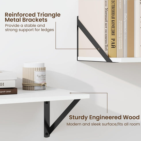16W 8D Set 2, Fun Memories Deep Floating Shelves for Wall, x Wall Mounted Shelves of Wide Display Ledge Shelf