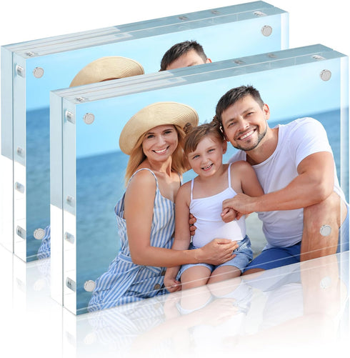 HOUSE DAY Acrylic Picture Frames 5x7, 2 Pack Magnetic 5x7 Picture Frame,