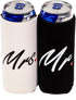 QualityPerfection Mr & Mrs Slim Can Cooler Sleeves, 2 Pack Insulated Neoprene Thermocoolers for 12 oz Drinks