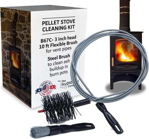 Pellet Stove & Dryer Vent Cleaner Kit 3 inch Head and 10