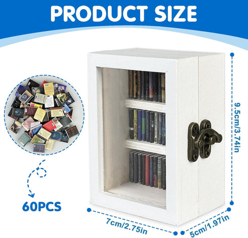 WAIZHIUA 60pcs Anxiety Bookshelf Mini Book Shelfs Ornament Miniature Bookshelf Decor Shake Away Your Anxiety Miniature