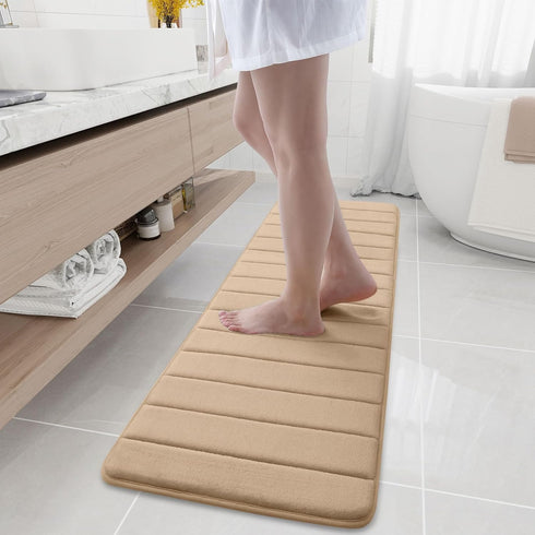 Buganda Memory Foam Bath Mat Rug, 59" x 17", Ultra Soft Non-Slip Water Absorbent Machine Washable Bath Rug