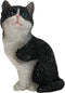 Sandicast SS30402 Small Size Tuxedo American Shorthair Cat Sculpture, Black/White