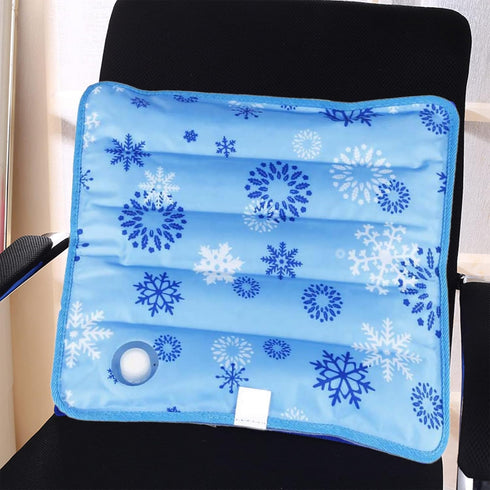 Ice Cushion Cool Ice Pillows, Water Filling Ice Cushion Chair Pad for Pet, Summer, Beaches, Car, Office (14.17 x 14.17)