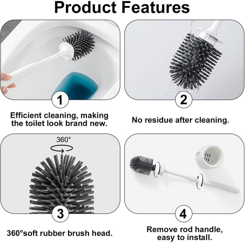 RV Toilet Bowl Brush and Holder, Ventilated Cleaner Brush with Long Handle for Motorhome Travel and Campers
