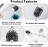 RV Toilet Bowl Brush and Holder, Ventilated Cleaner Brush with Long Handle for Motorhome Travel and Campers