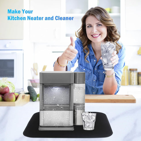 Absorbent Mat for Ice Makers Countertop, Dish Drying Mat for Kitchen Appliance, Sliding Mat for Ice Maker