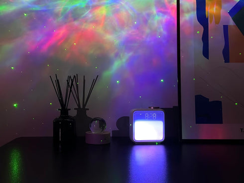 6 Snooze, AIRIVO Alarm Clock Night Lights, Built-in Battery Alarm Clock for Bedrooms, Scenes & White Noise Sync, Dual