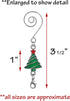 Ornament Hooks Set of 12 - Christmas Tree Shaped S-Hook & Lobster Claw, Enameled Trees with Red & Green Ornaments, 3.5"