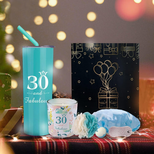VeryMerryMakering 30th Birthday Gifts for Women - Tumbler, Decorations, Party Supplies, Happy Birthday Gift