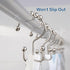 DAWNER Shower Curtain Hooks, Set of 12, Rust Proof Metal Easy Glide Double Rings, Brushed Nickel