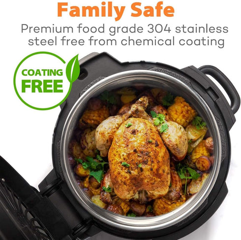 Goldlion Stainless Steel Inner Pot for Ninja Foodi 6.5 Quart, Replacement Insert Liner for Cooking Accessories