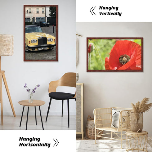 20x27 20 27 20x27 Dark Walnut Frame - Single Frame - Rustic Woodgrain x Poster Frame with Plexiglass for Wall Gallery