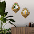Set 2 Three-Dimensional Relief Candle Sconces Rustic Wall Mount Candle Holders Wood Hanging Wall Decor Mirrored Wall