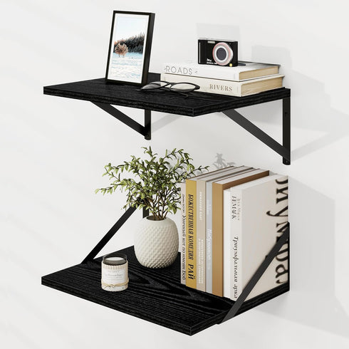 Dreamland Deep Floating Shelves for Wall, Black Floating Shelves, Large Floating Shelf
