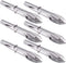 Mini Stainless Steel Food Tongs with Sliding Rings 7-Inch, Set of 6 Small Clam Shell Service Tongs for Appetizers,