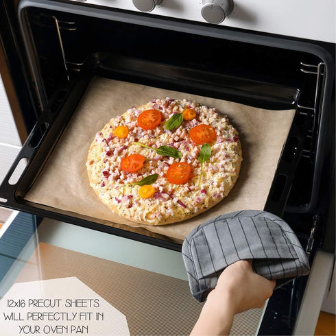 Comfylife 200 x Parchment Paper Sheets: No Curl, No Tear, No Burn Baking Paper (16 x 12 inch)