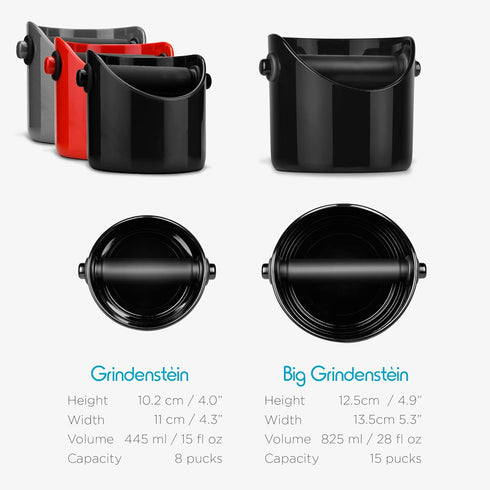 Dreamfarm Grindenstèin Compact Espresso Coffee Grind Knock Box, Sturdy, Black