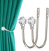 Curtain Holdback, 2pcs Wall Mounted Drapery Tiebacks with Clear Crystal Ball, Heavy Duty Metal Decorative Curtain