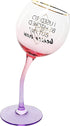 Pavilion Gift Company I Used To Be Hitched But I'm Better Now, 11 Oz Red Ombre & Gold Tipsy Stemmed Wine Glass