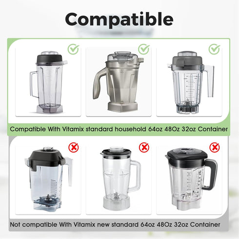 Vitamix Compatible Blender Blade Replacement Kit - 4 Wet Blades, Wrench, Retainer Nut for 32oz & 64oz