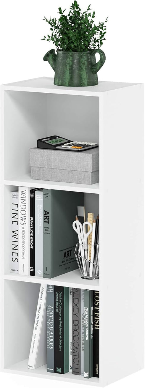 Furinno LUDER Book Shelf, 3-Cube Bookshelf, Bookcase with Open Shelves, 9.3 x