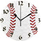 Cute Arabic Numeral Design Baseball Silent Non-Ticking Round Wall Clock, Vintage Design 9.45 Inch
