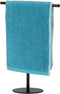 Black Hand Towel Holder Stand for Bathroom Vanity, Stainless Steel T-Shape Freestanding Towel Rack for Kitchen