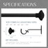 Elrene Home Fashions Florence Single Curtain Rod with Stacked Square Finials, 1" Diameter, Antique Black (28X48)