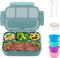 Bento Box Adult Lunch Box, 1200 ML Food Storage Container with 4 Compartments, Leak-Proof and Dishwasher Safe
