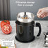 Berglander Black Bacon Grease Container with Strainer, 47oz/1.4L Stainless Steel Oil Storage with Fine Mesh Strainer