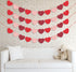 JOZON 4 Pack Felt Heart Valentine’s Day Garland Banner Decorations for Anniversary Wedding Engagement Party (Red, Pink,