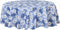 uxcell Waterproof Vinyl Round Tablecloth 60" Dia, Blue Flower Pattern for Wedding/Restaurant/Parties