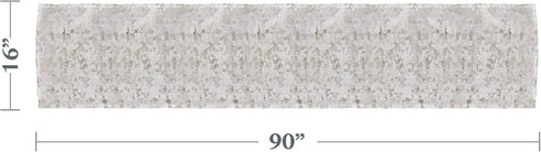 SARO LIFESTYLE Bottega Collection Foil Print Design Table Runner, 15" x 90", Silver Color