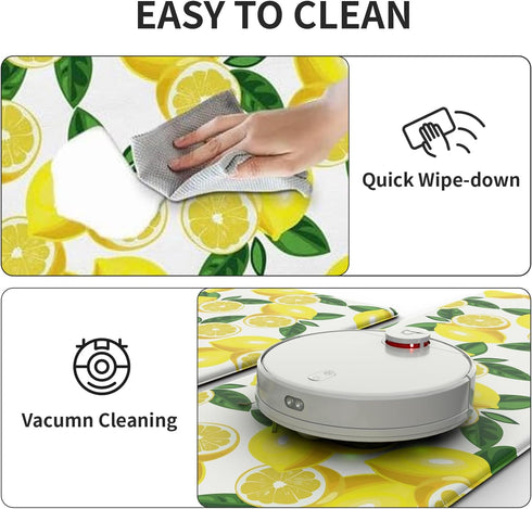 FYATHM Lemon Kitchen Mats for Floor Anti Fatigue Mats for Kitchen Floor Cushioned Non Skid Washable Memory Foam Kitchen
