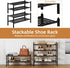 4 Closet, Bathroom27 x11 x26(Black, 4 Tier Bamboo Shoe Rack Storage Organizer for Multifunctional Stackable Free