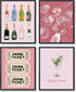 ULEGIE Bar Cart Wall Decor, Trendy Retro Champagne Cocktail Cheers Wall Art Decor