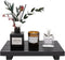 Black Bathroom Counter Organizer - Wooden Display Pedestal Stand for Kitchen Sink Accessories and Vanity Tray