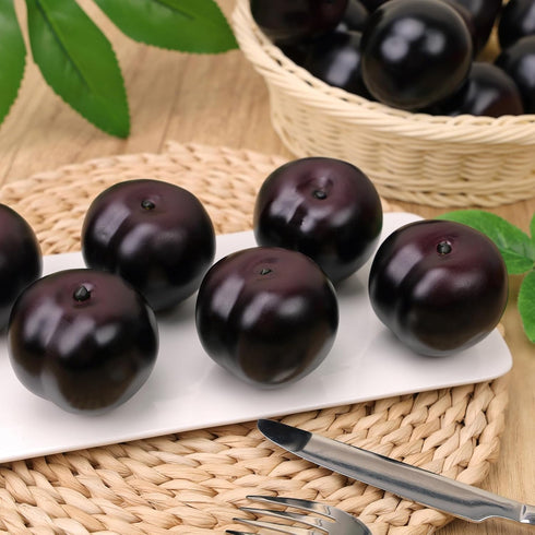8pcs Gresorth Artificial Realistic Brin Plum Fake Fruit Home Party Decoration Photography Props Model Simulation