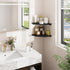 Set 2 Homode Corner Shelf Wall Mount, of Corner Floating Shelves with Wire Hole for TV, Cable Box, Wood Hanging Storage