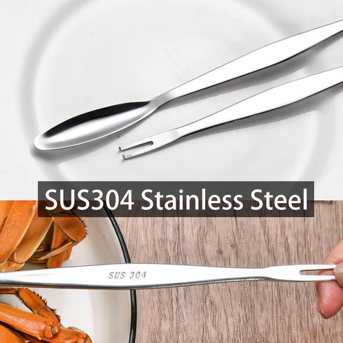 SUS304 8.3-Inch IMEEA Seafood Forks Picks Crab Leg Forks/Picks Stainless Steel Seafood Tools for Lobster