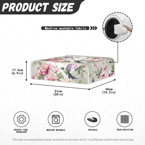 Bird Flower Grill Pan Cover - Protective Dust Cover Compatible with Most Small Kitchen Appliances