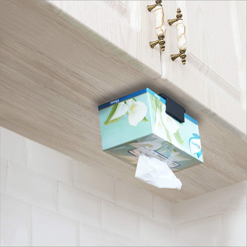 TFY Tissue Box Holder, Kitchen Wall Mount for Facial Tissues and Other Napkin Paper Boxes, Black