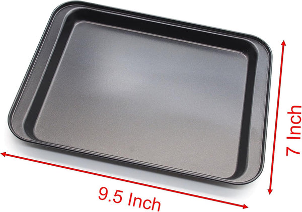 Cookie Baking Sheet, 9.5 Inch x 7 Inch Square Iron Plate with Nonstick Coating for Baking Cookie, Roast Meat, Baking Cake, Bread and other Foods (1) by YIKANGHENG