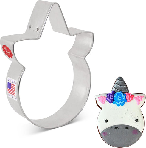 Unicorn Face Cookie Cutter | 4" Made in USA by Ann Clark